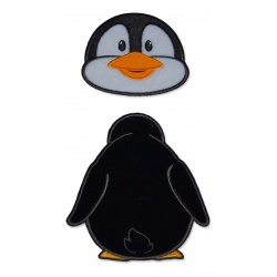 Pinguin - Front en Back,Opstrijkbaar