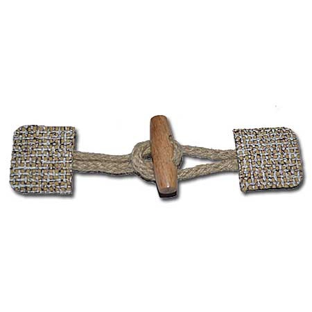 Houtje touwtje sluiting ecru/beige